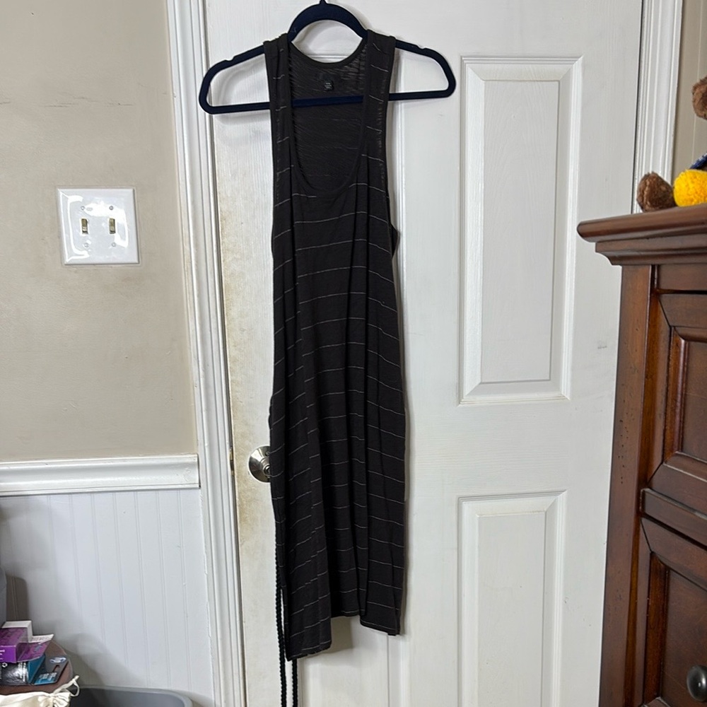 NWOT ATM Black Striped Midi Dress